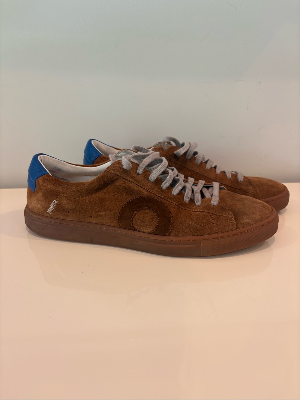 Oliver Cabell Low 1 Military Brown Suede Blue Sneakers Men 9 EU 42 w/ Dust Bag